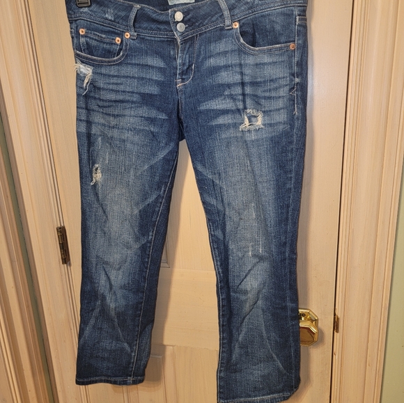 Misses sz 7/8 Aeropostale distressed cropped jeans - Picture 5 of 9